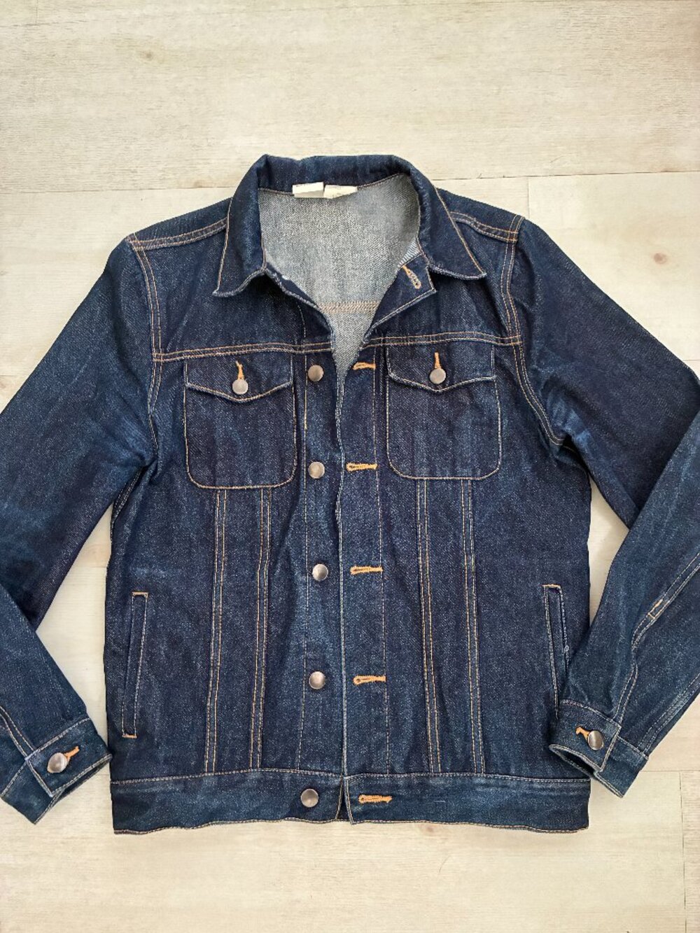 Duc Kien US Raw Indigo Denim Trucker Jacket Men's Size M GQ Featured Kickstarter